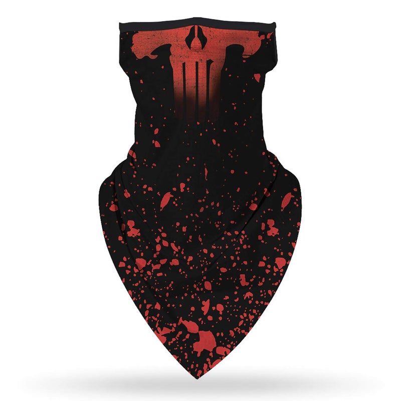 YAYOUREL Halloween Mask Scary Mask Halloween Masks for Adults Skull Mask Skeleton Skull Red Bandana Neck Gaiter Face Mask Covering Bandanas for Men Women UV Cooling Face Scarf Mask Cover Ear Loop Facemask - Image 1